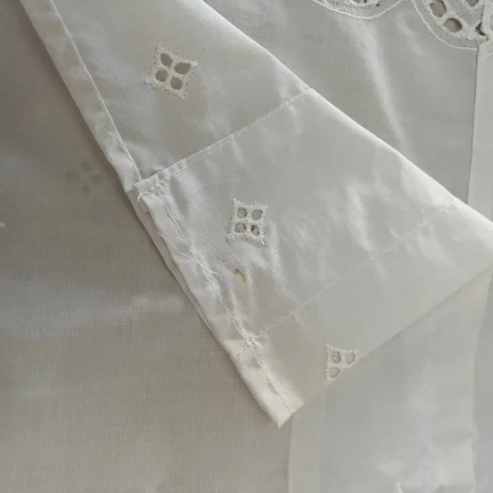 Vintage 3 Curtain Panels Sheer Lace Off White 32